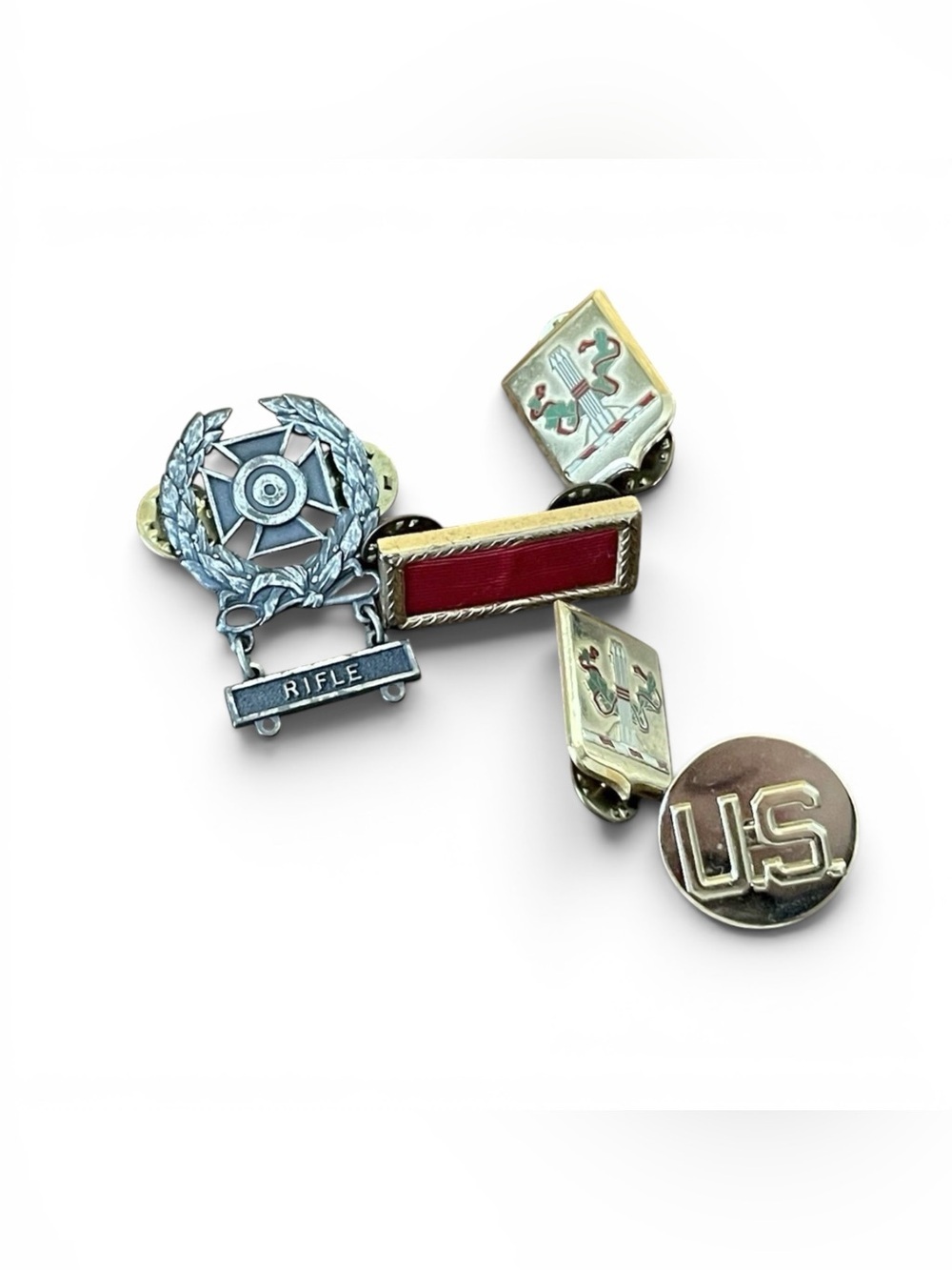 Lot of US Army Military Pins Rifle Marksman Hat Pin NH National Guard Crest